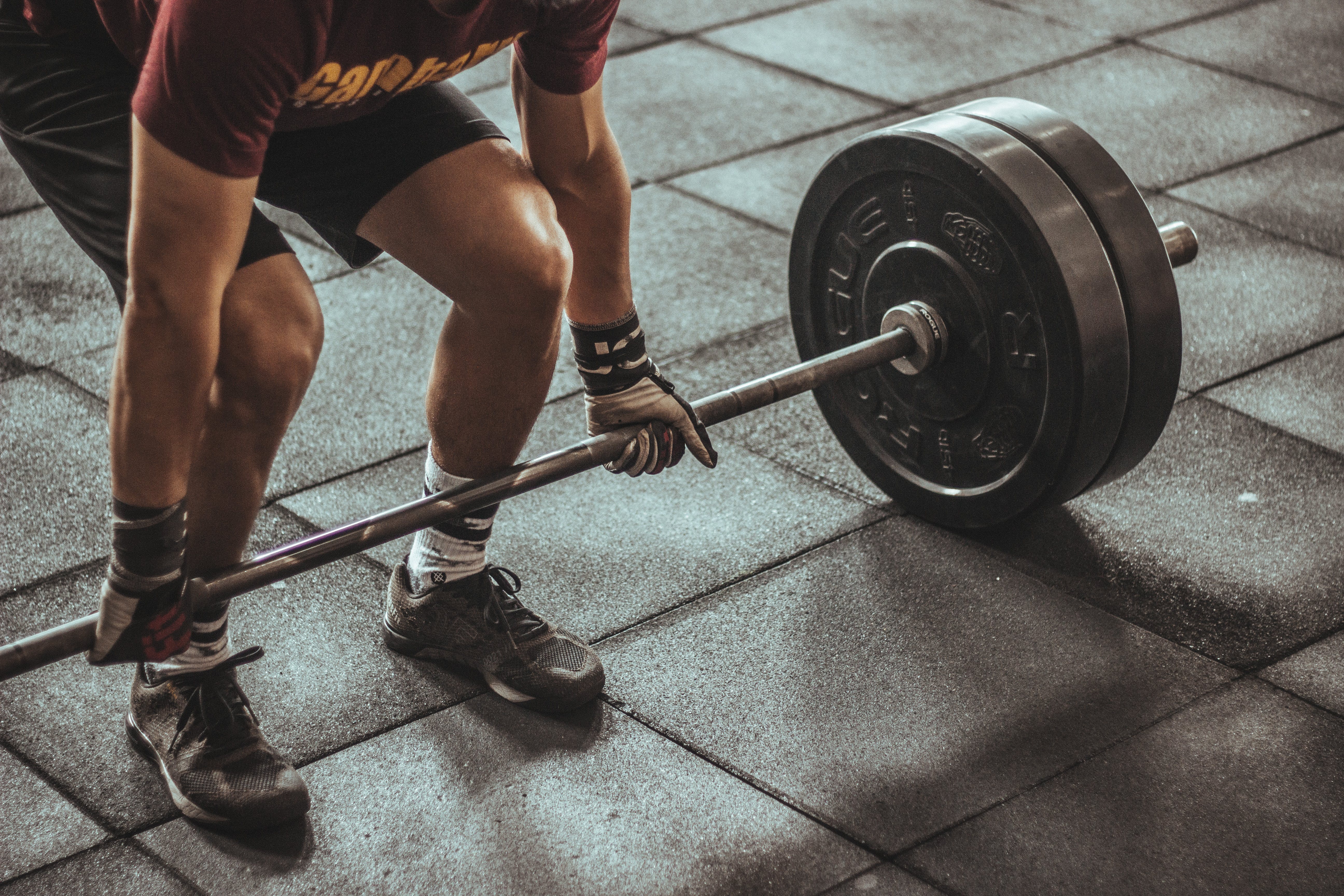 Man lifting barbell